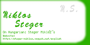 miklos steger business card